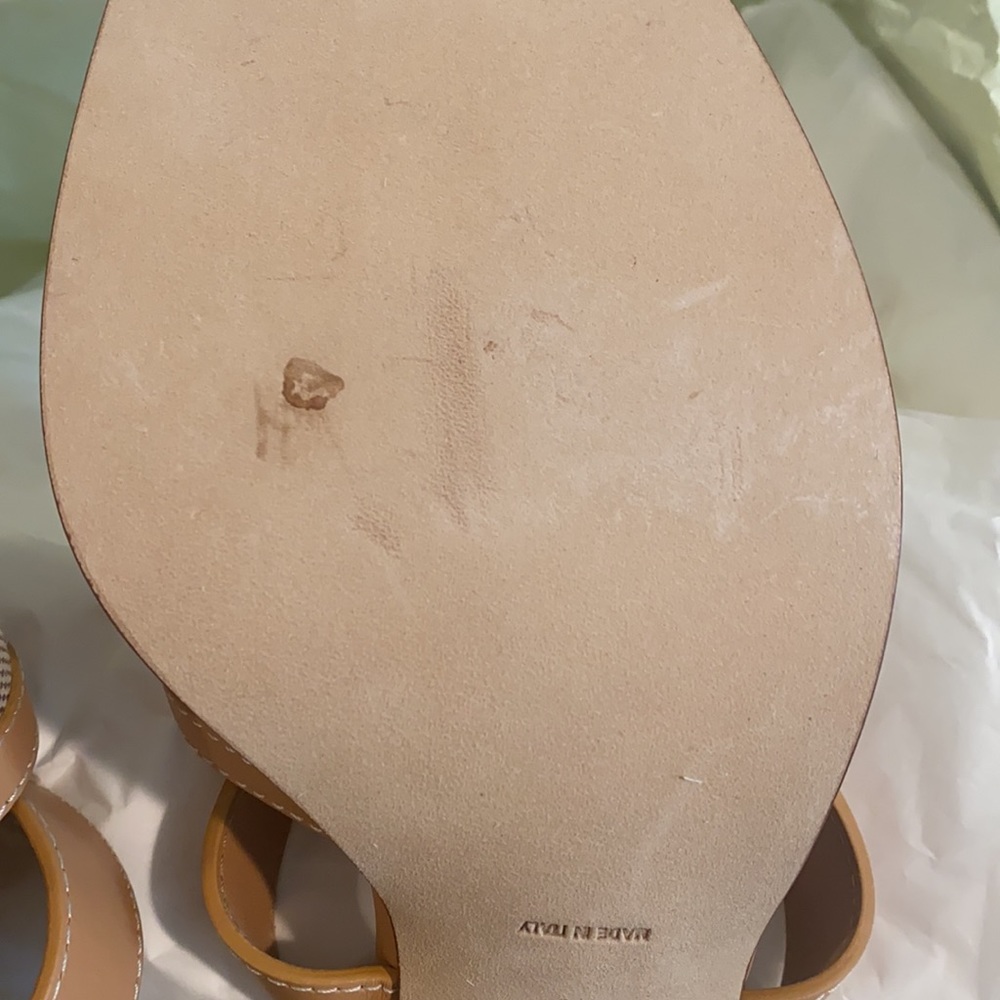 Brand New Tan Burberry Logo Canvas Sandals. - Picture 4 of 6